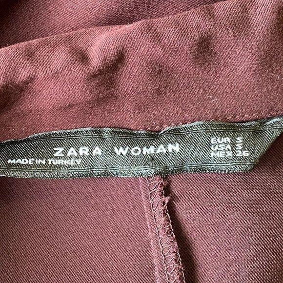 ZARA Burgundy Deep V Dress - Picture 6 of 7